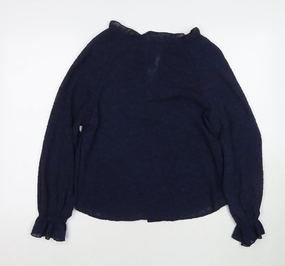 Marks & Spencer Womens Blue Polyester Basic Blouse Size 6 Round Neck