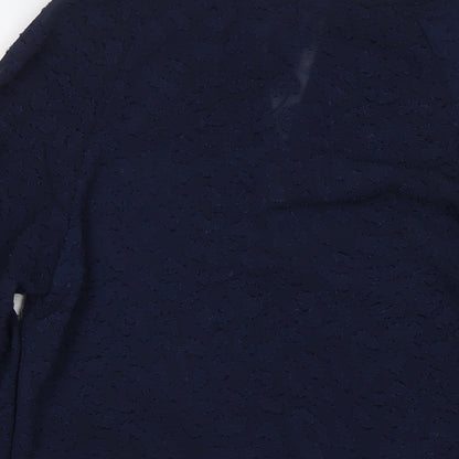 Marks & Spencer Womens Blue Polyester Basic Blouse Size 6 Round Neck