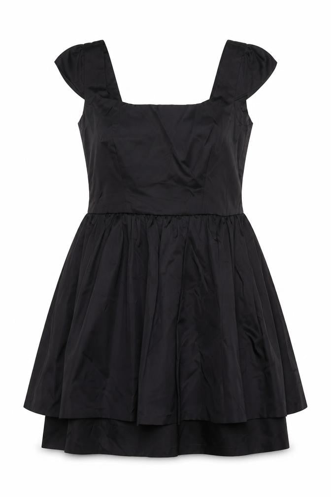 Topshop Womens Black Polyester A-Line Size 14 Round Neck Zip