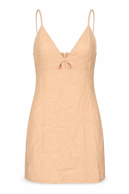 H&M Womens Orange Viscose Mini Size XS V-Neck Zip