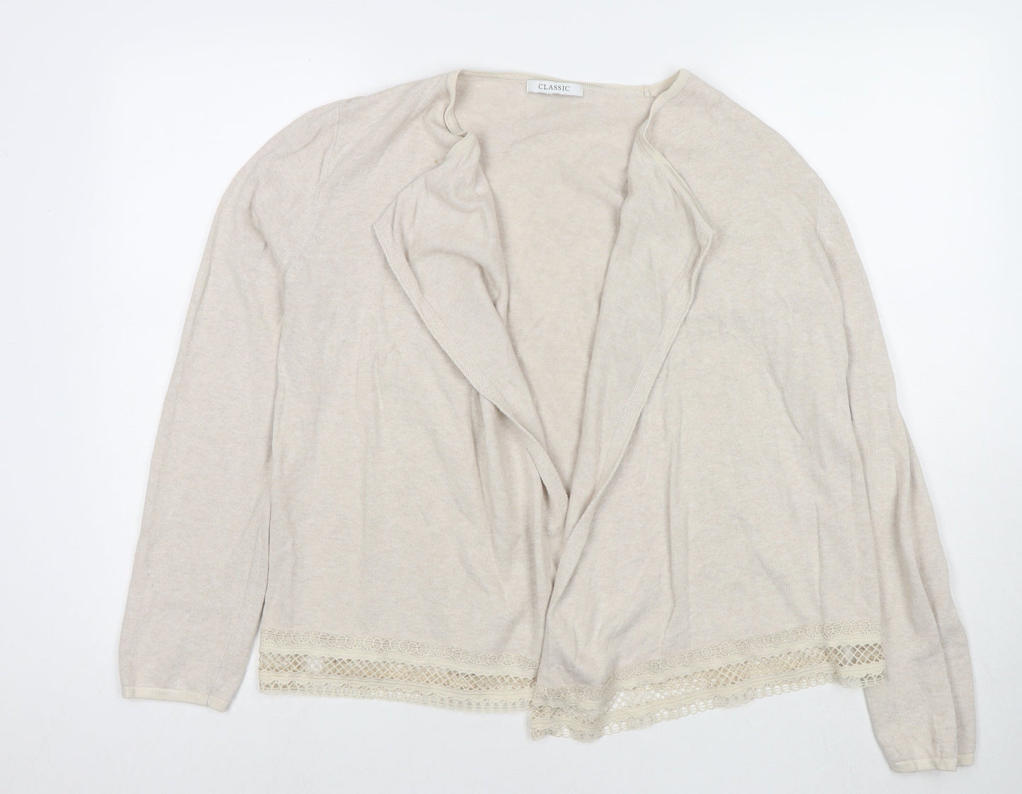 Marks and Spencer Womens Beige V-Neck Polyester Cape Jumper Size 12
