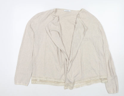 Marks & Spencer Womens Beige V-Neck Polyester Cape Jumper Size 12