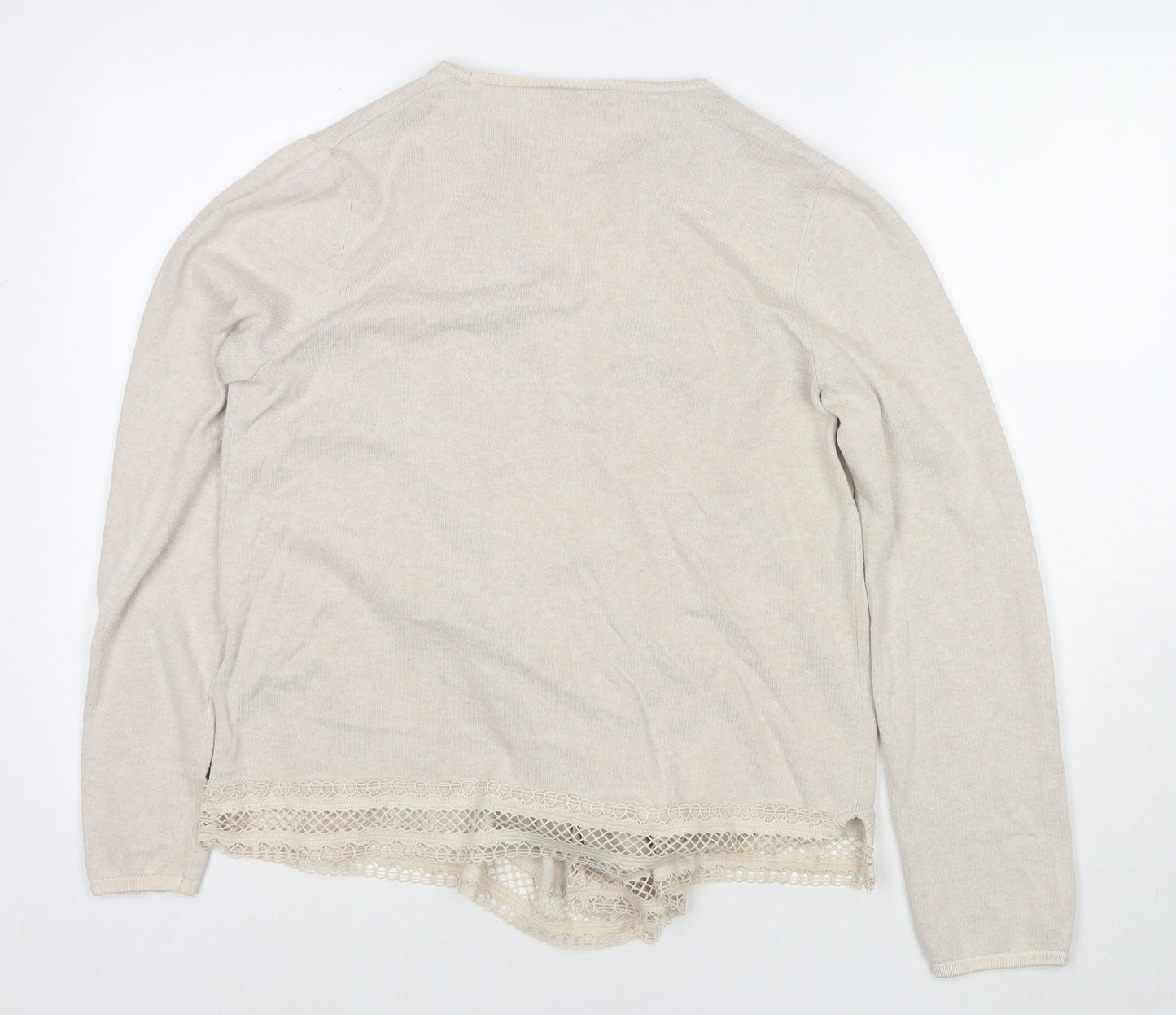 Marks and Spencer Womens Beige V-Neck Polyester Cape Jumper Size 12