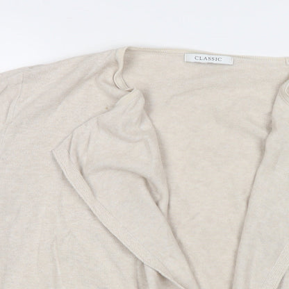 Marks & Spencer Womens Beige V-Neck Polyester Cape Jumper Size 12
