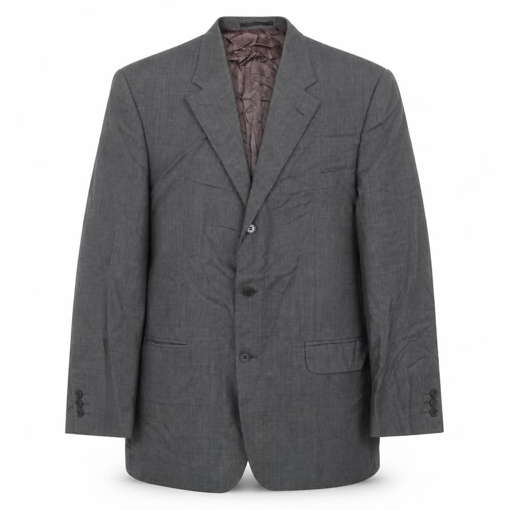 Cortefiel Mens Grey Wool Jacket Suit Jacket Size 44 Regular