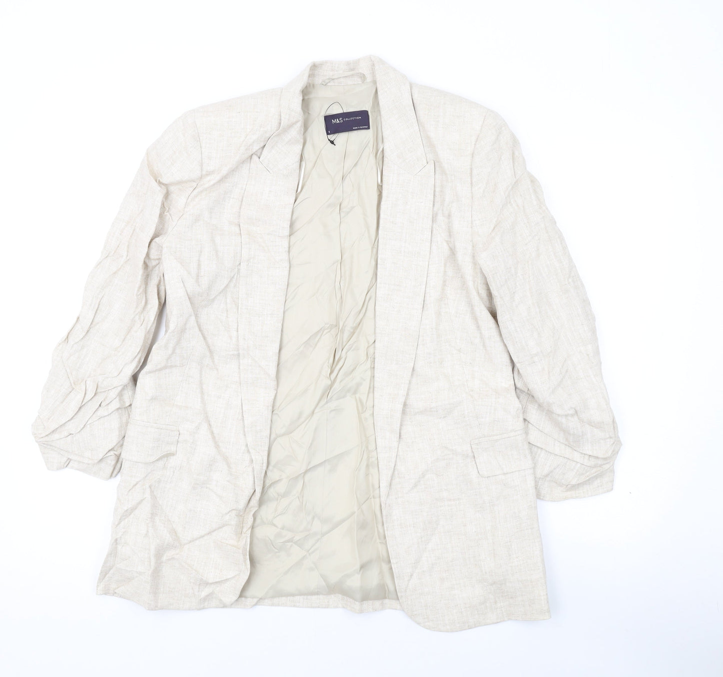 Marks and Spencer Womens Beige Jacket Blazer Size 8