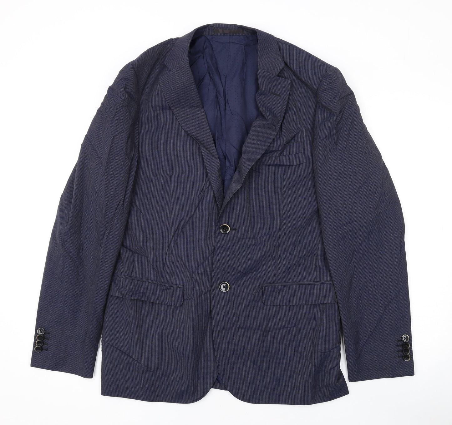 Luca D'Altier Mens Blue Wool Jacket Suit Jacket Size 48 Regular