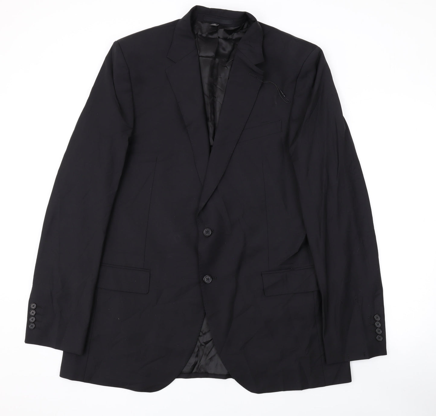 Marks and Spencer Mens Black Polyester Jacket Suit Jacket Size 40 Regular