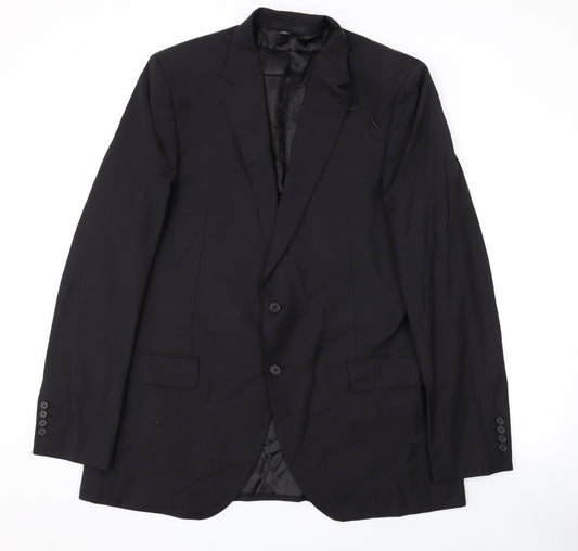 Marks and Spencer Mens Black Polyester Jacket Suit Jacket Size 40 Regular