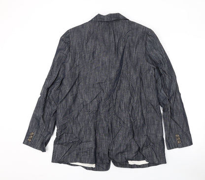 Marks & Spencer Womens Blue Jacket Blazer Size 14 Button