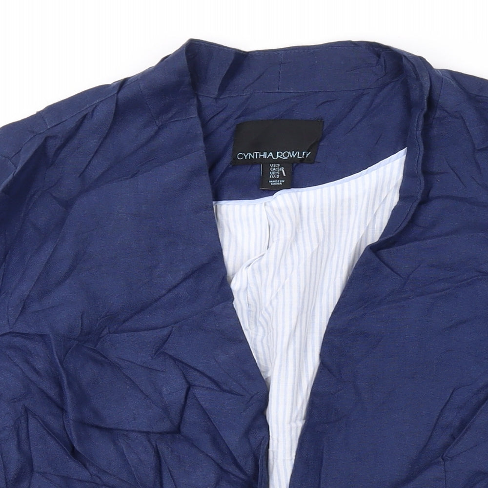 Cynthia Rowley Womens Blue Jacket Blazer Size S