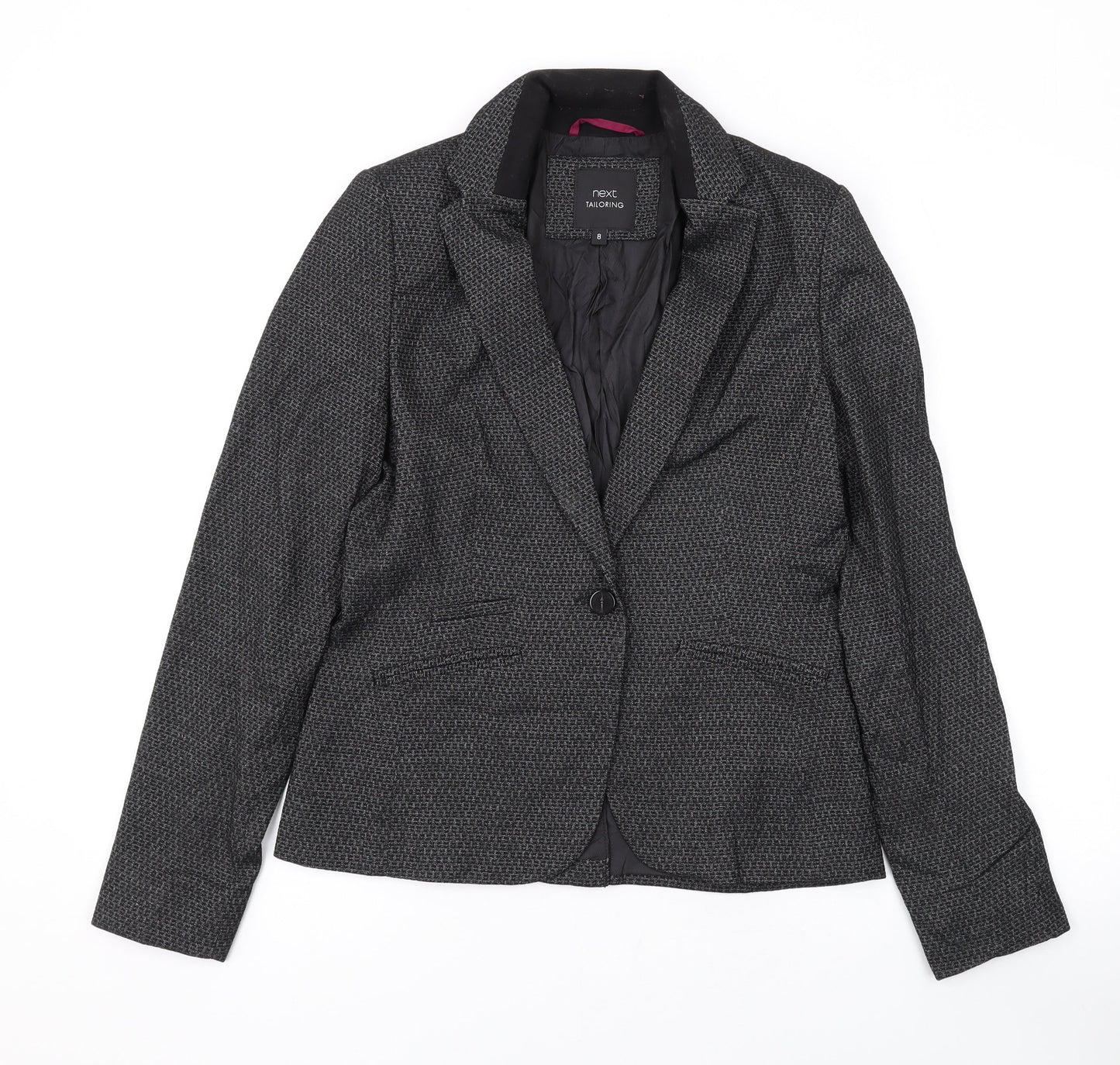 NEXT Womens Grey Jacket Blazer Size 8 Button