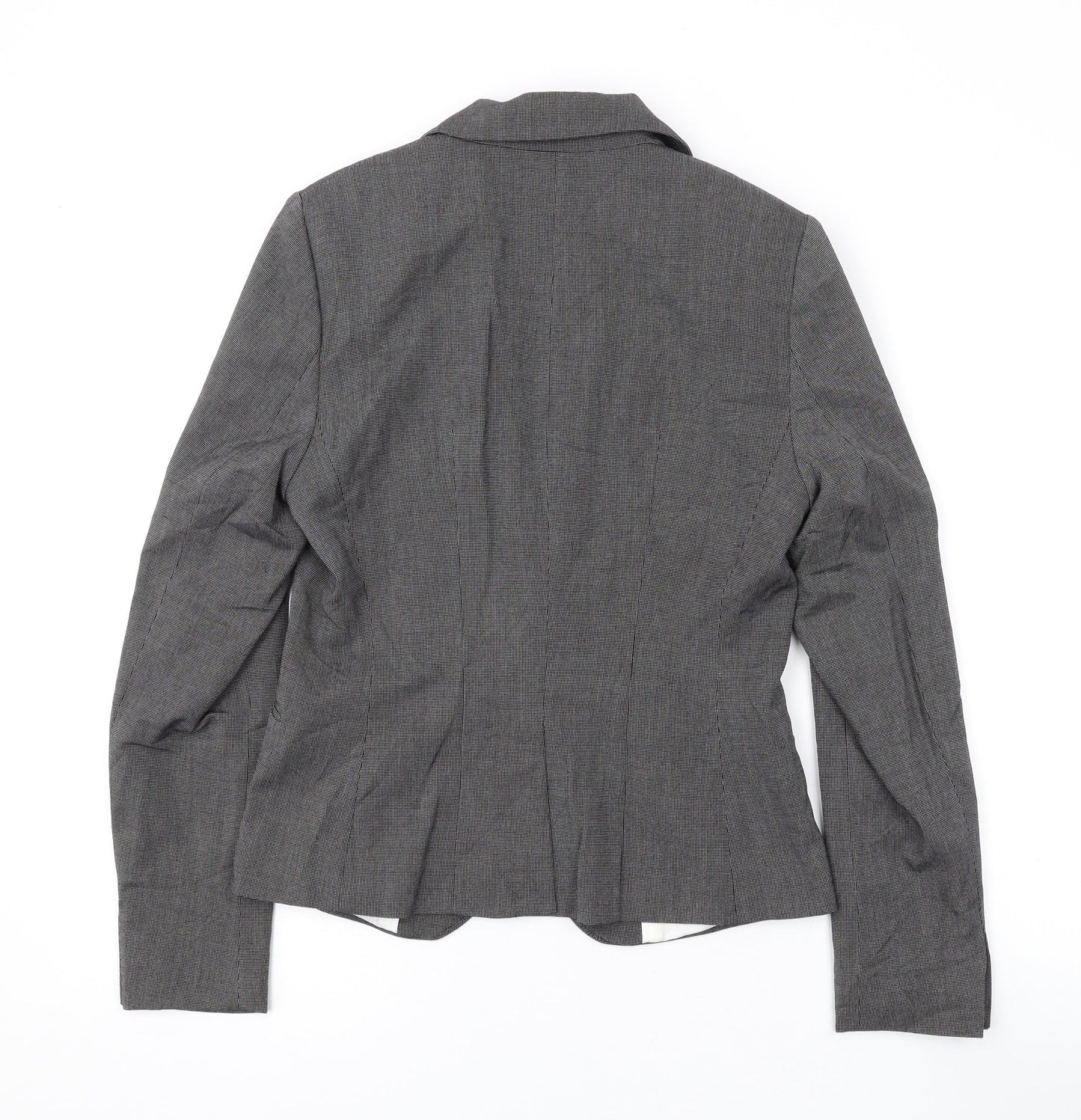 H&M Womens Grey Jacket Blazer Size 8 Button