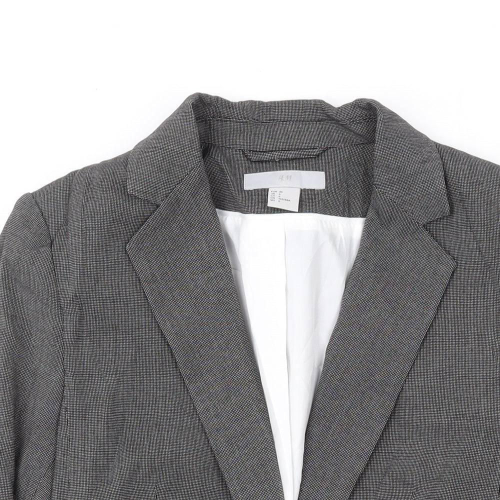 H&M Womens Grey Jacket Blazer Size 8 Button