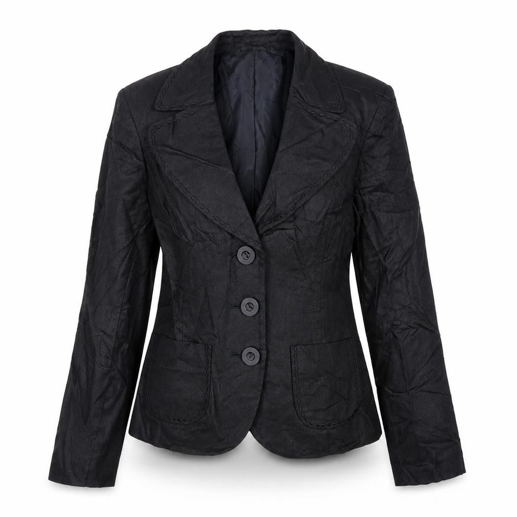 Precis Womens Black Jacket Blazer Size 10 Button