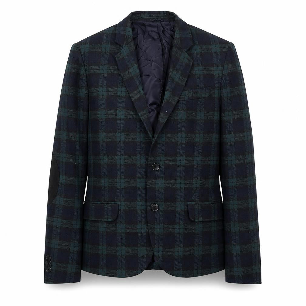 Zara Mens Green Plaid Jacket Blazer Size M Button