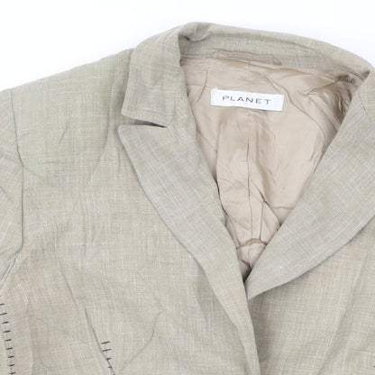 Planet Womens Beige Jacket Blazer Size 12 Button