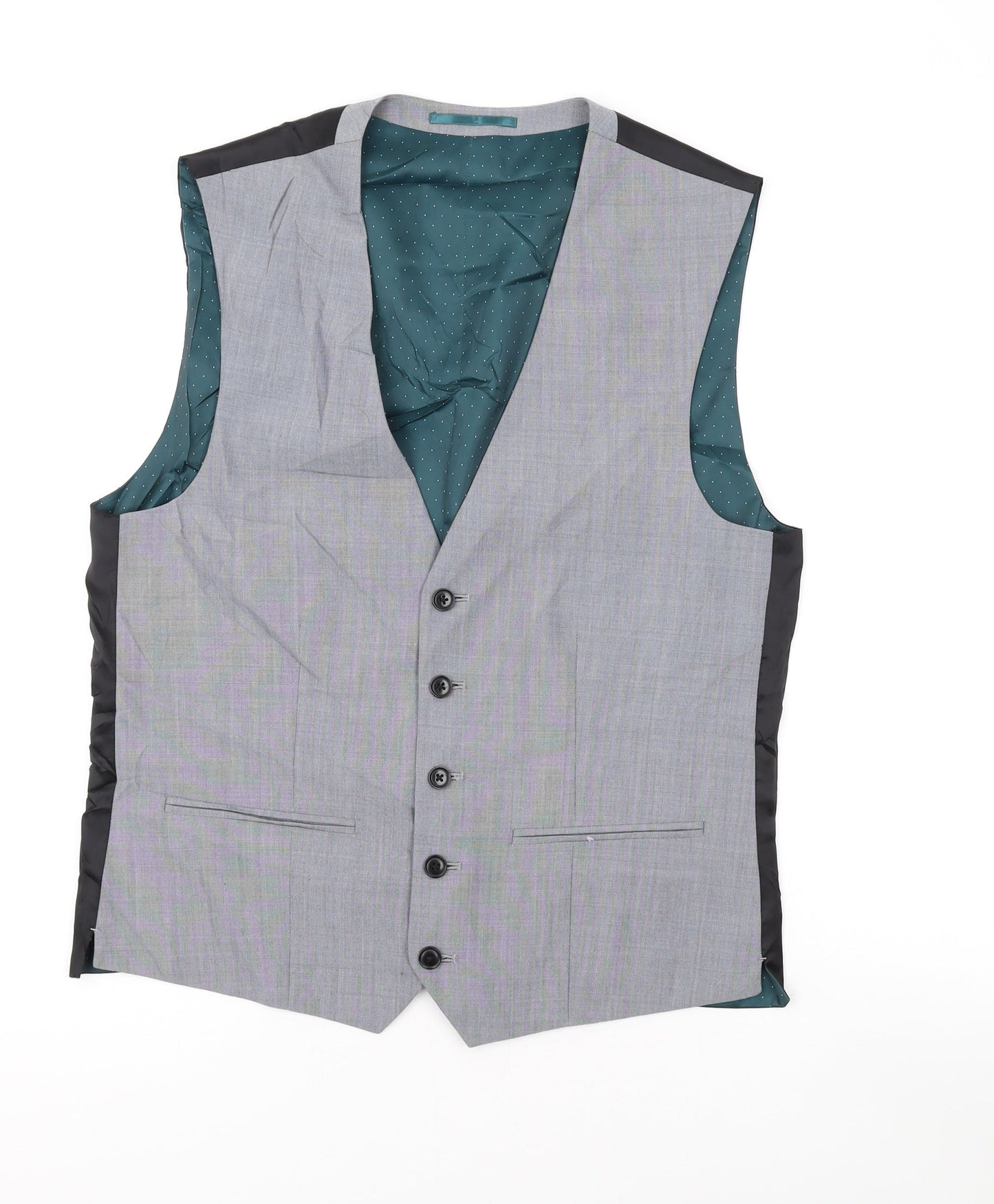 NEXT Mens Grey Wool Jacket Suit Waistcoat Size 38 Regular