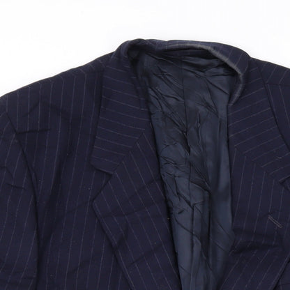 George Arthur Dunn Mens Blue Wool Jacket Suit Jacket Size 44 Regular