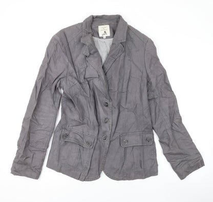 Jacknot Womens Grey Jacket Blazer Size 8 Button