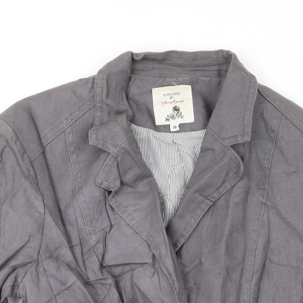 Jacknot Womens Grey Jacket Blazer Size 8 Button