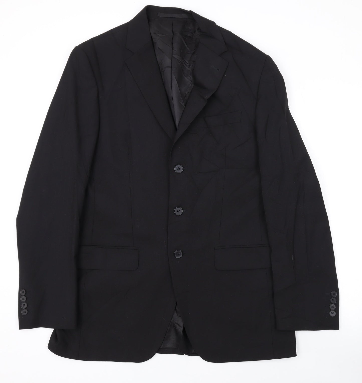 NEXT Mens Black Polyester Jacket Suit Jacket Size 40 Regular