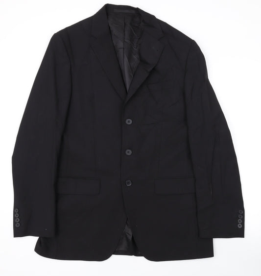 NEXT Mens Black Polyester Jacket Suit Jacket Size 40 Regular
