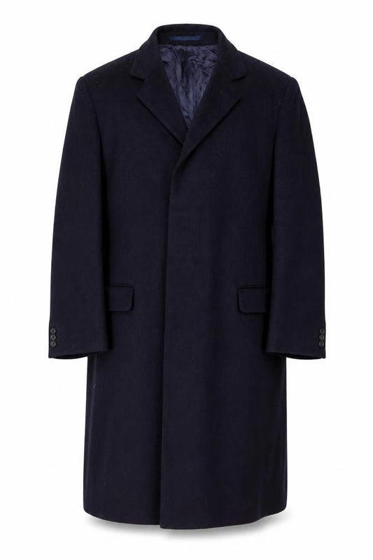Scott Taylor Mens Black Overcoat Coat Size 42 Button