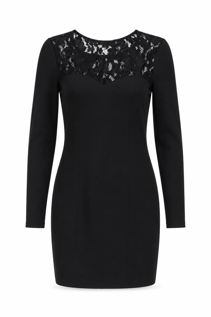 Topshop Womens Black Polyester Bodycon Size 10 Round Neck Pullover