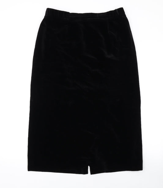 Givenchy Womens Black Cotton Straight & Pencil Skirt Size 14 Zip