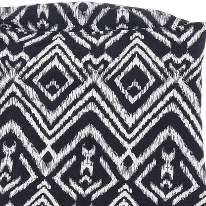 H&M Womens Black Geometric Cotton Basic Blouse Size L Off the Shoulder