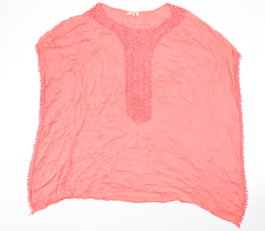 Ambro Womens Pink Polyester Cover Up Size S