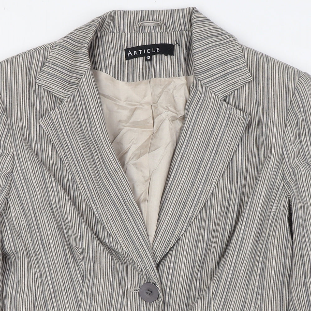 Article Womens Beige Jacket Size 12 Button