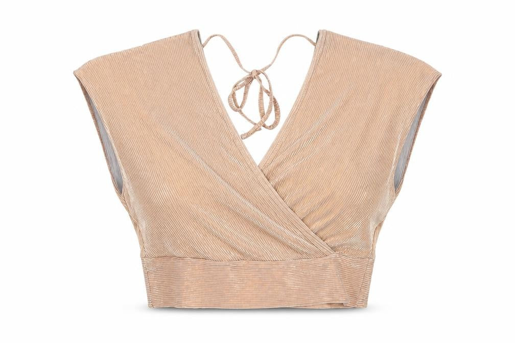 Miss Selfridge Womens Pink Polyester Cropped Blouse Size 10 V-Neck