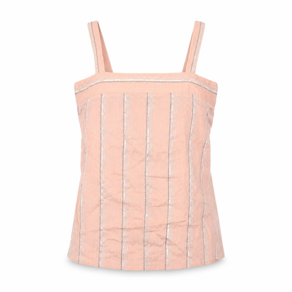 NEXT Womens Pink Striped Cotton Basic T-Shirt Size 8 Square Neck