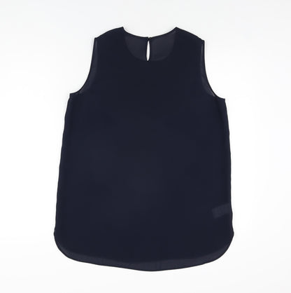 St Michael Womens Blue Polyester Basic T-Shirt Size 12 Round Neck