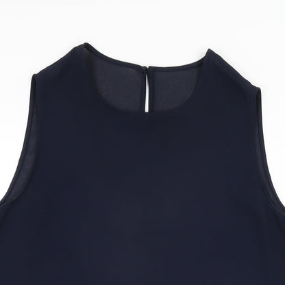 St Michael Womens Blue Polyester Basic T-Shirt Size 12 Round Neck