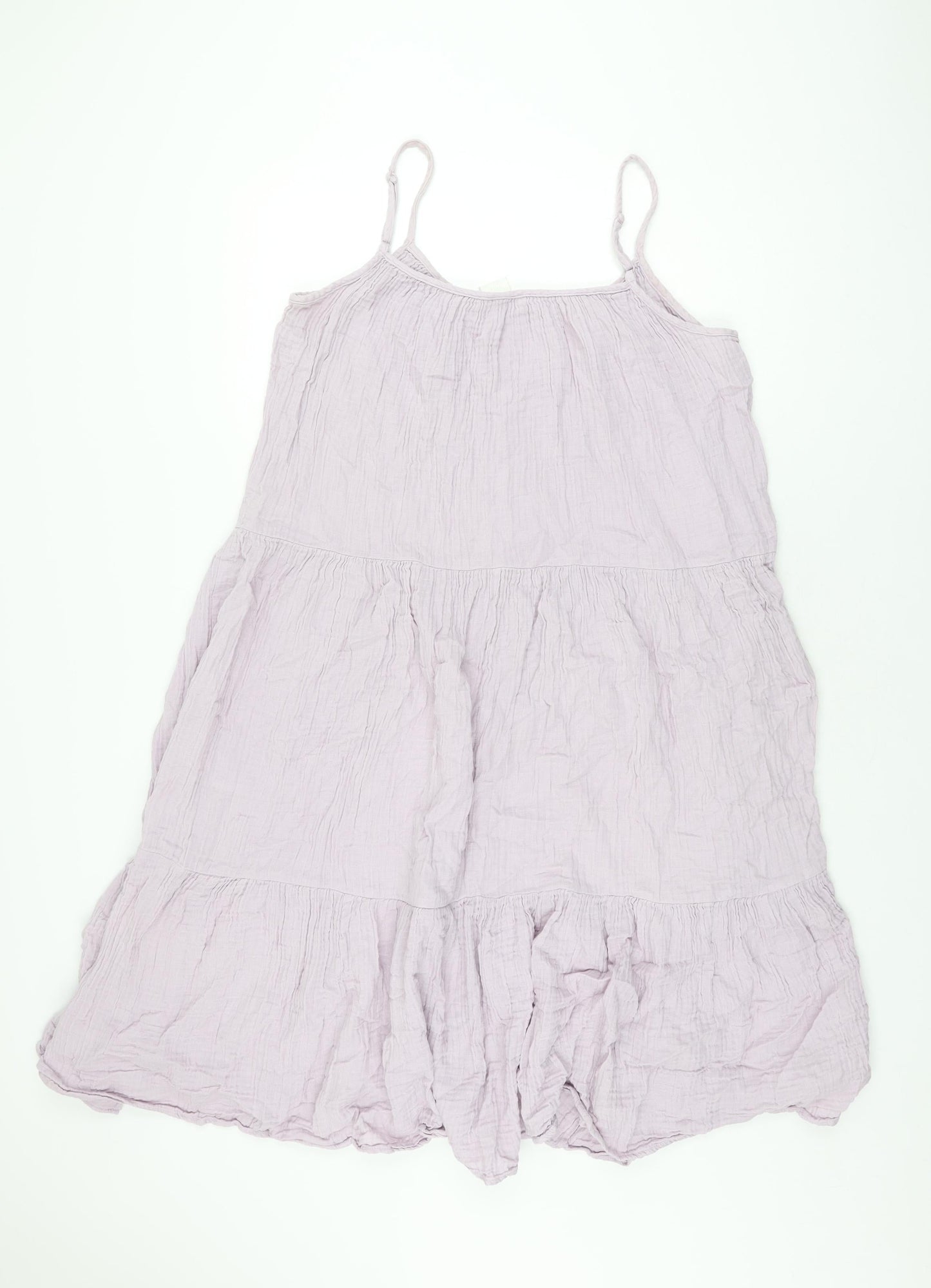 H&M Womens Purple Cotton Shift Size M Scoop Neck Pullover