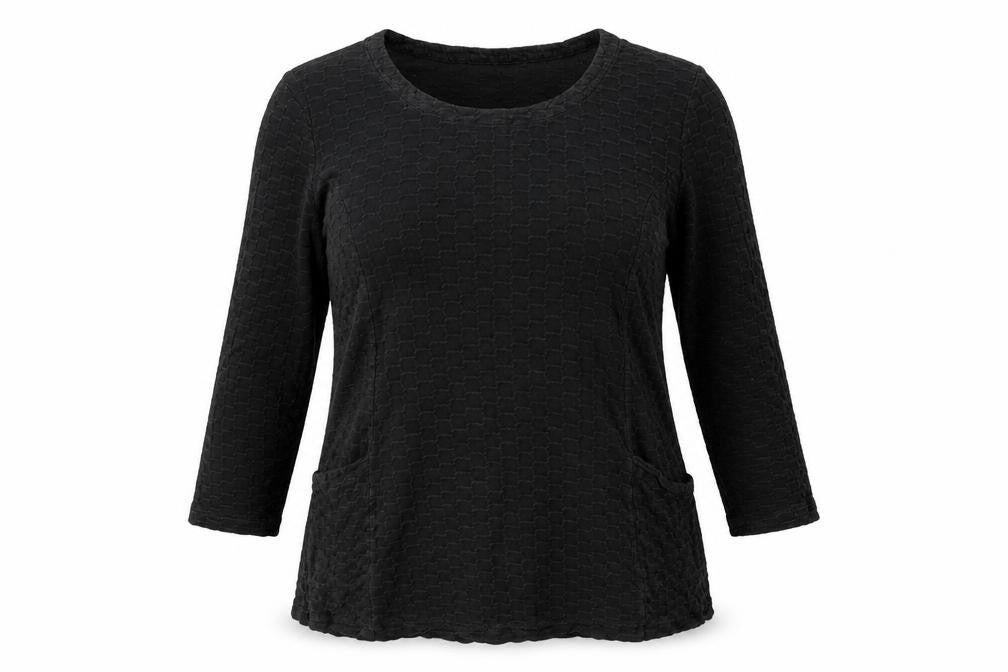 Tara Clothing Womens Black Cotton Basic T-Shirt Size 16 Round Neck