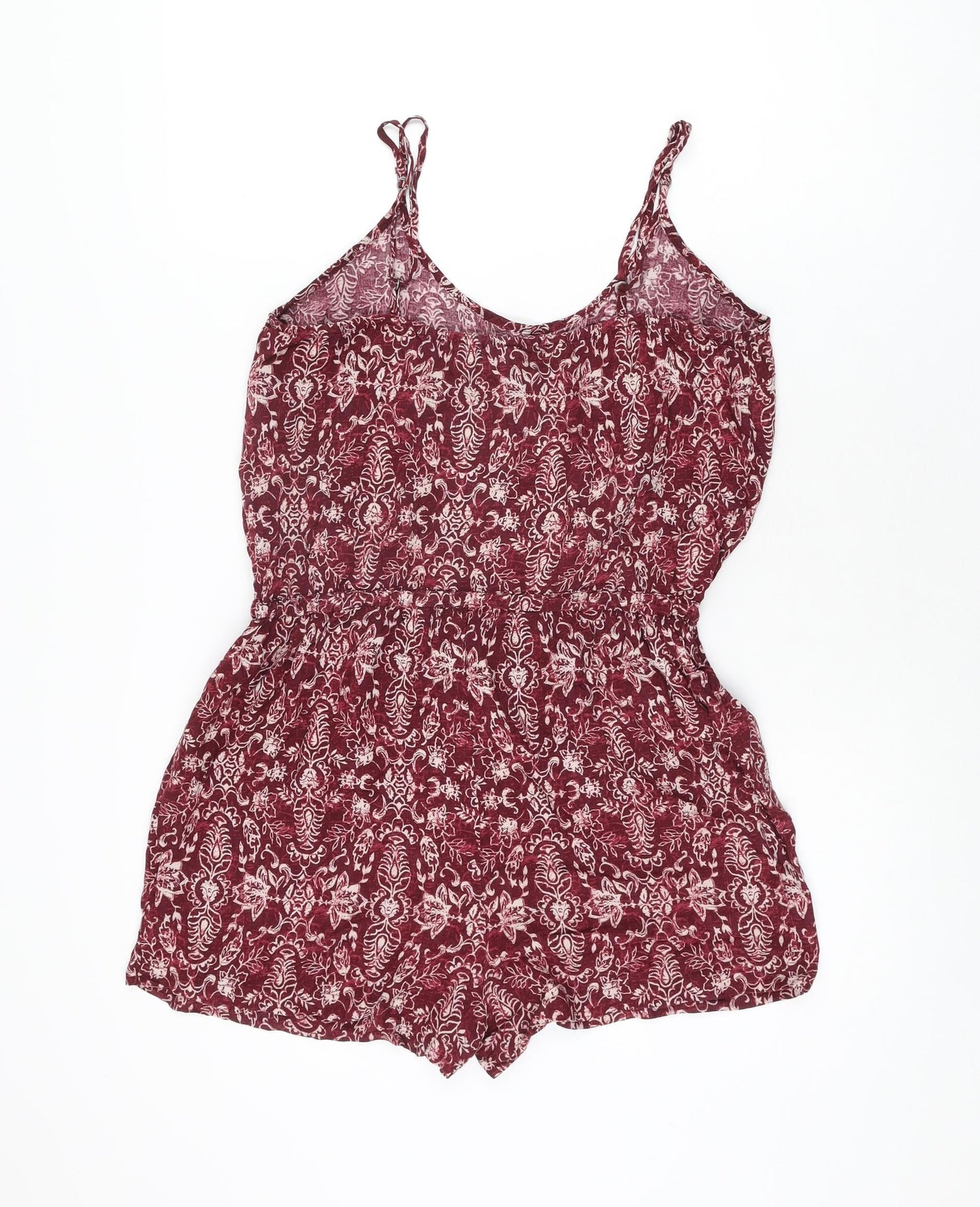 Aeropostale Womens Red Geometric Viscose Playsuit One-Piece Size M L3 in Pullover