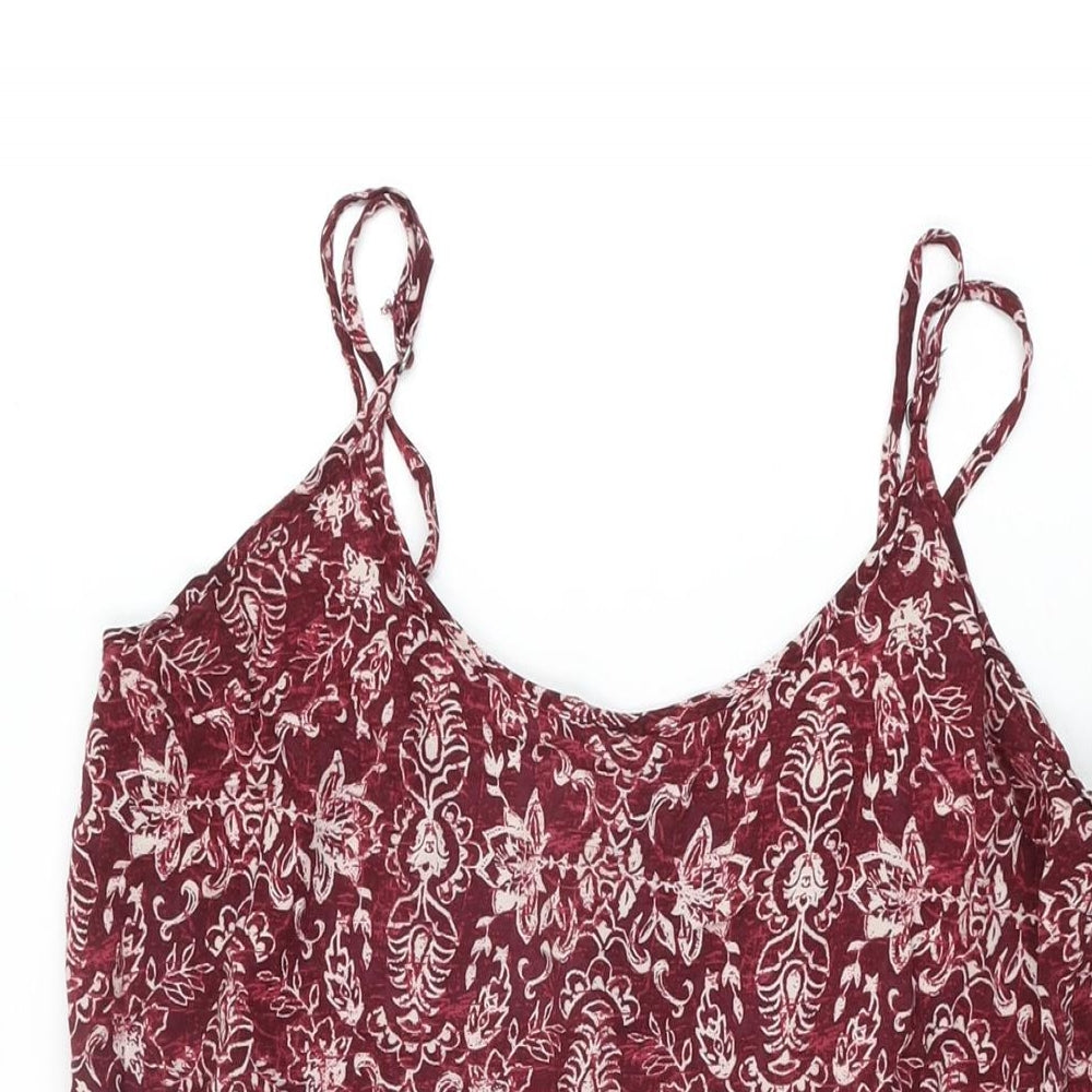 Aeropostale Womens Red Geometric Viscose Playsuit One-Piece Size M L3 in Pullover
