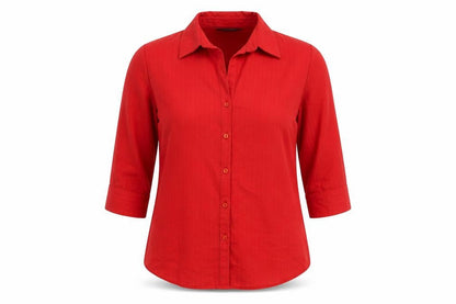 Dorothy Perkins Womens Red Polyester Basic Button-Up Size 14 Collared