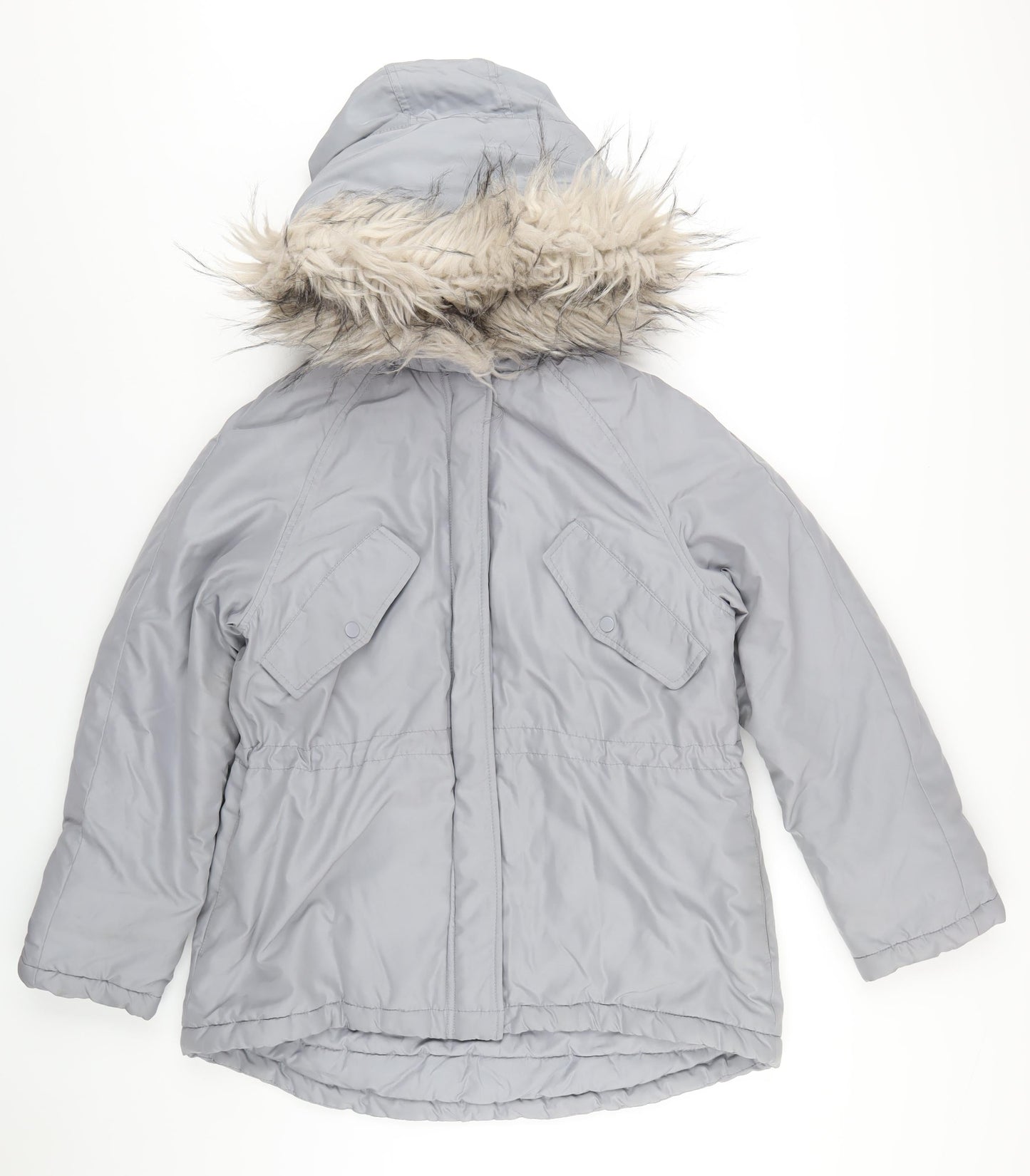 H&M Womens Grey Parka Coat Size XS Zip
