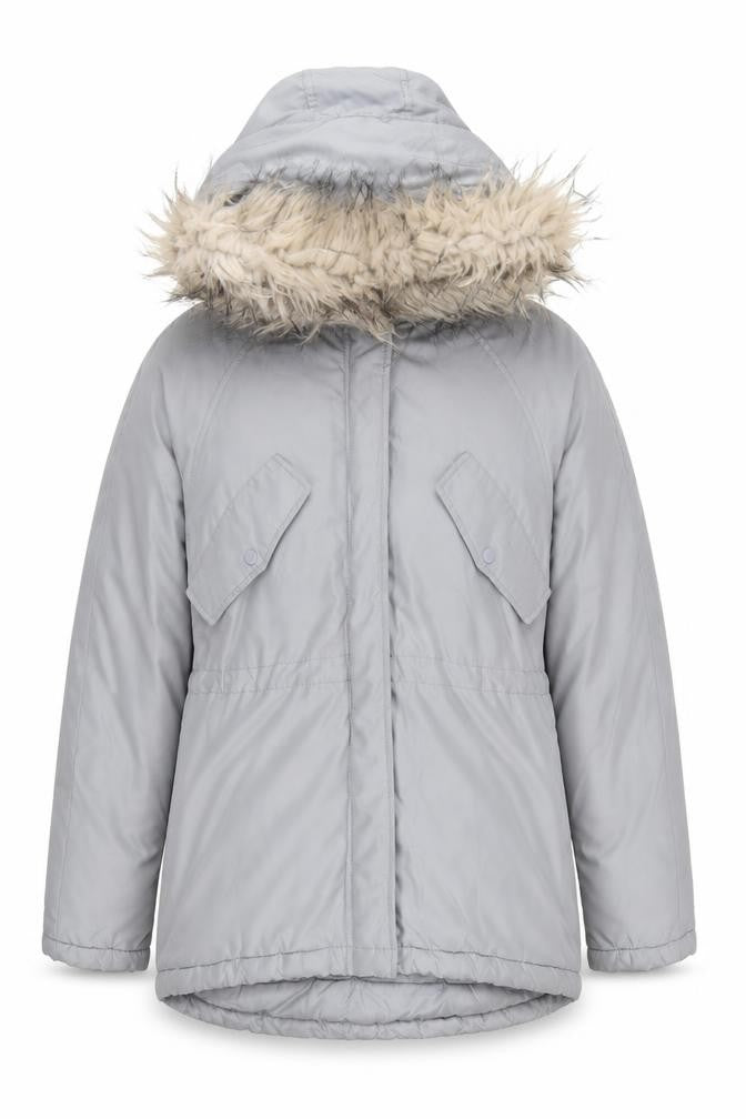 H&M Womens Grey Parka Coat Size XS Zip