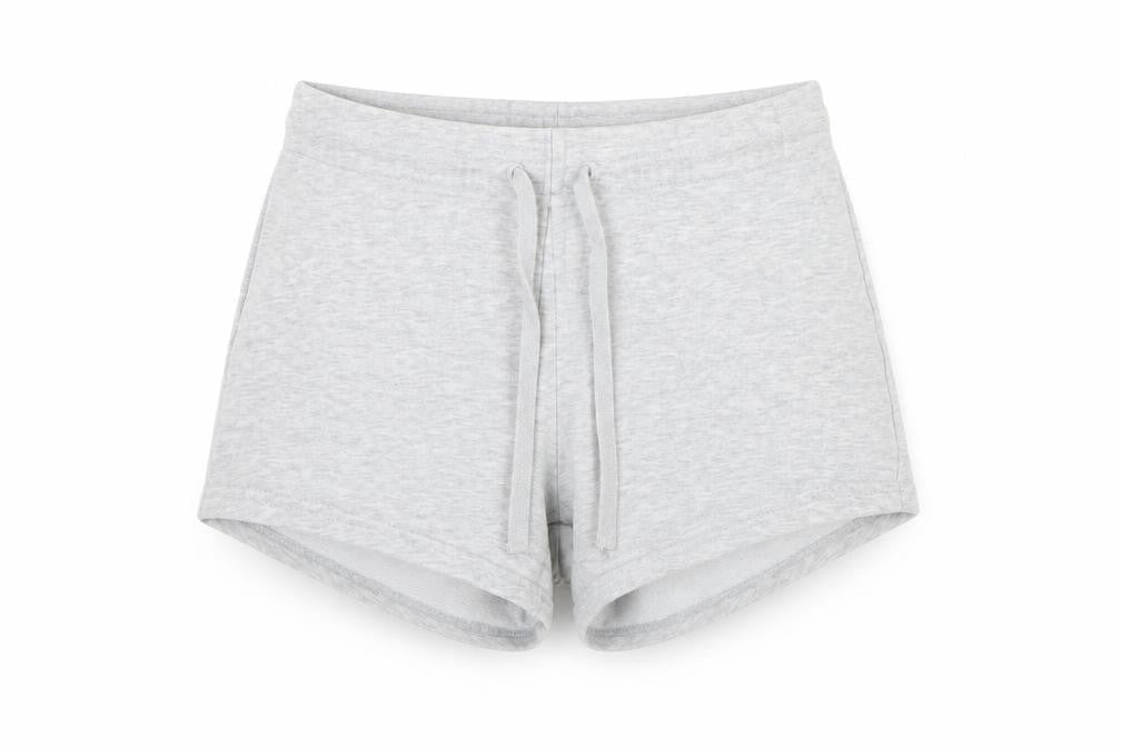 Weekday Womens Grey Cotton Basic Shorts Size S Regular Drawstring