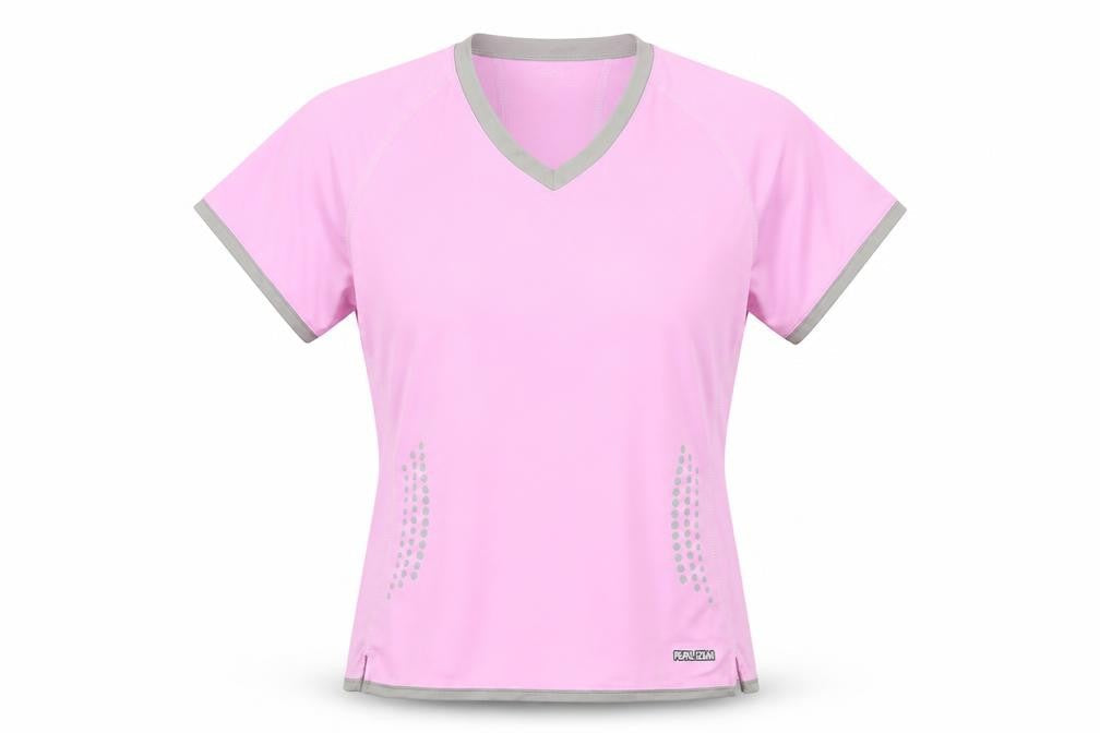 Pearl Izumi Womens Pink Polyester Basic Polo Size M V-Neck Pullover