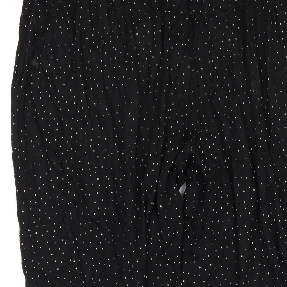 H&M Womens Black Polka Dot Viscose Bloomer Trousers Size S L27 in Regular