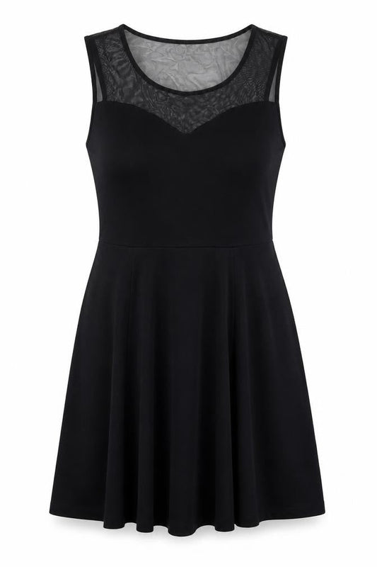 H&M Womens Black Polyester Skater Dress Size M Round Neck Pullover