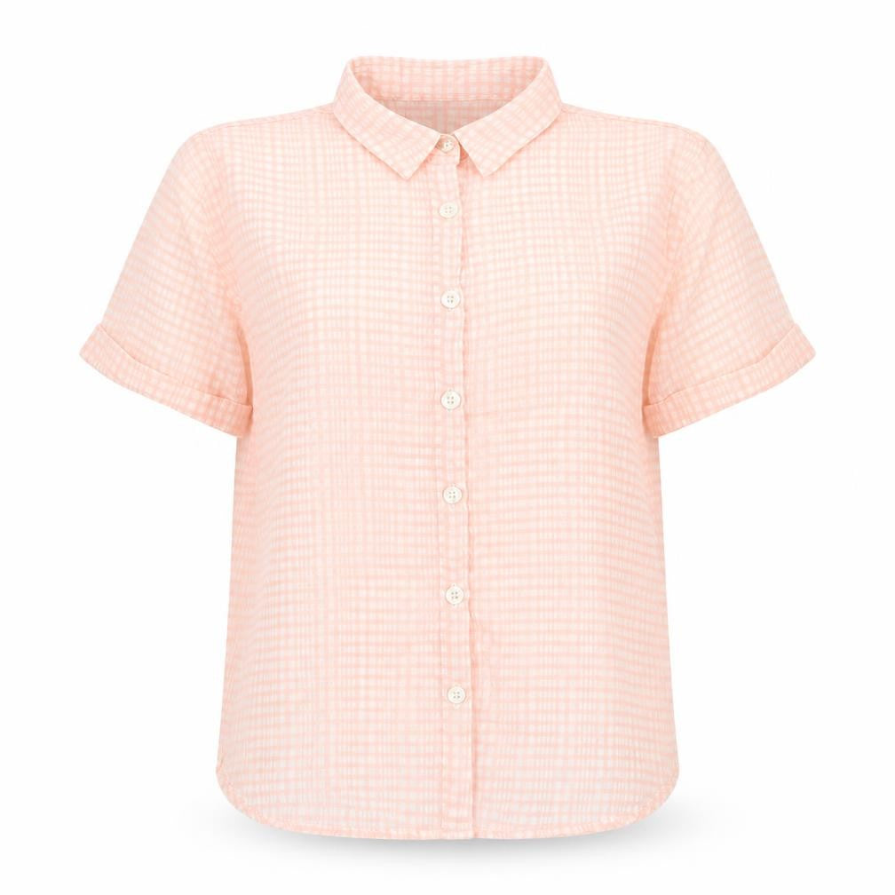 Heartbreak Womens Pink Check Polyester Basic Button-Up Size 10 Collared