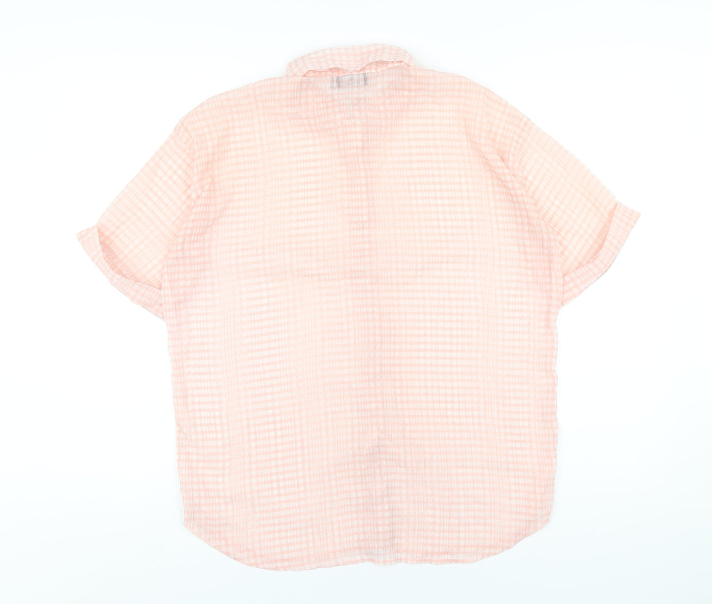 Heartbreak Womens Pink Check Polyester Basic Button-Up Size 10 Collared